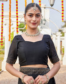 Black Shimmer Stone Work Swarovski Saree