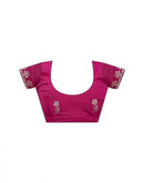 Dark Pink Shimmer Sequence Embroidery Saree