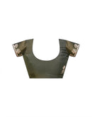 Dark Olive Green Shimmer Sequence Embroidery Saree
