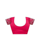Pink Georgette Stone Work Swarovski Saree