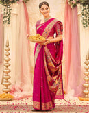 Pink Silk Woven Paithani Saree