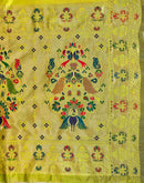 Lime Green Silk Woven Paithani Saree