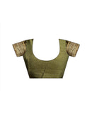 Mehandi Green Chinnon Silk Gota Lace Saree