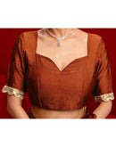 Rust Crush Silk Lace Saree