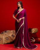 Magenta Crush Silk Lace Saree