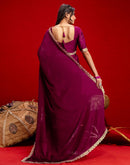 Magenta Crush Silk Lace Saree