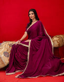 Magenta Crush Silk Lace Saree