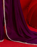 Wine Crush Silk Pearl Lace Saree
