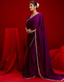 Wine Crush Silk Pearl Lace Saree