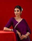 Wine Crush Silk Pearl Lace Saree