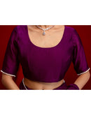 Wine Crush Silk Pearl Lace Saree