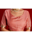 Dusty Peach Shimmer Lace Saree