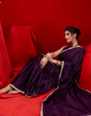 Dark Purple Chinon Lace Saree
