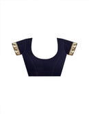 Navy Blue Georgette Sequence Embroidery Lace Saree