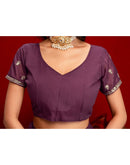 Mauve Shimmer Sequence Embroidery Saree