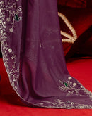 Mauve Shimmer Sequence Embroidery Saree