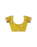 Mustard Yellow Shimmer Sequence Embroidery Saree