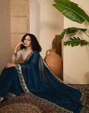 Navy Blue Shimmer Sequence Embroidery Saree
