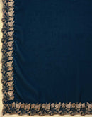 Navy Blue Shimmer Sequence Embroidery Saree