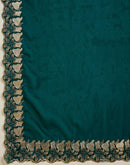 Teal Green Shimmer Sequence Embroidery Saree