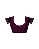 Dark Purple Shimmer Stone Work Swarovski Saree