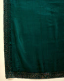 Dark Green Shimmer Stone Work Embellished Saree
