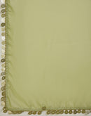 Pista Green Shimmer Lace Saree