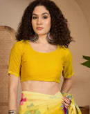 Light Yellow Georgette Floral Printed Saree