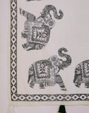 Off White Linen Printed Saree