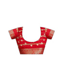 Red Silk Printed Bandhani Saree