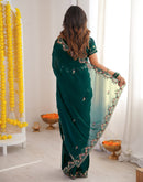 Green Silk Sequence Embroidery Saree
