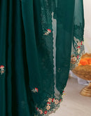 Green Silk Sequence Embroidery Saree