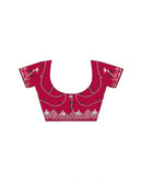 Wine Silk Sequence Embroidery Saree