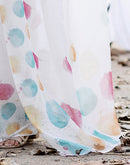 White Linen Printed Saree