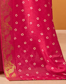 Pink Silk Woven Printed Saree