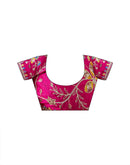 Pink Georgette Printed Bandhani Saree