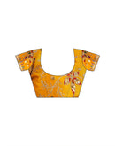 Yellow Georgette Printed Bandhani Saree