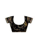 Black Georgette Printed Bandhani Saree