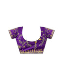 Violet Georgette Printed Bandhani Saree