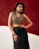 Black Silk Embroidery Saree
