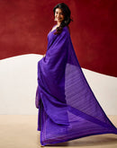 Violet Silk Embroidery Saree