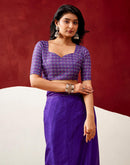 Violet Silk Embroidery Saree