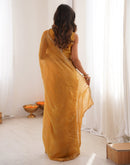 Yellow Shimmer Tissue Sequence Embroidery Saree