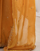 Yellow Shimmer Tissue Sequence Embroidery Saree