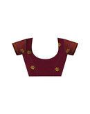 Maroon Georgette Embroidery Saree