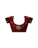 Maroon Georgette Sequence Embroidery Saree
