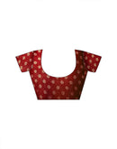 Maroon Chiffon Printed Foil Printed Saree