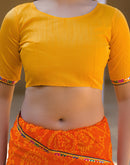 Orange Georgette Printed Bandhani Saree