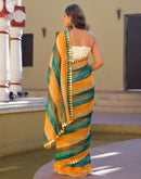 Multicoloured Cotton Linen Printed Saree