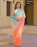 Light Blue Tissue Silk Sequence Embroidery Saree